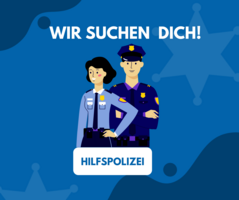 Stellenausschreibung Hilfspolizeibeamter / Hilfspolizeibeamtin, in Vollzeit, befristet bis zum 31.12.2023.